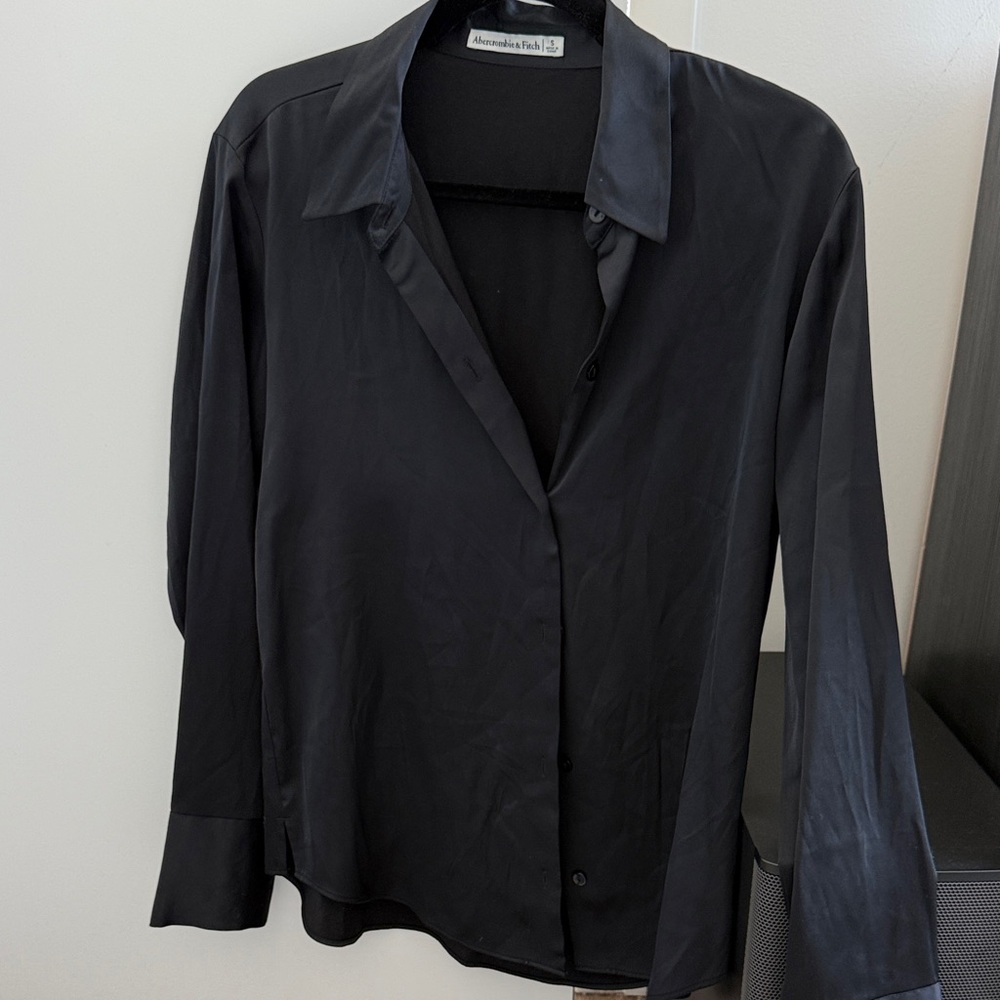 Abercrombie & Fitch Midnight Black Satin Shirt
